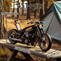 451+PCS Flame Vintage Motorcycle Building Blocks