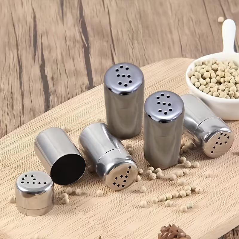 2pcs Mini Salt and Pepper Sets - Stainless Steel Salt and Pepper Shakers Set