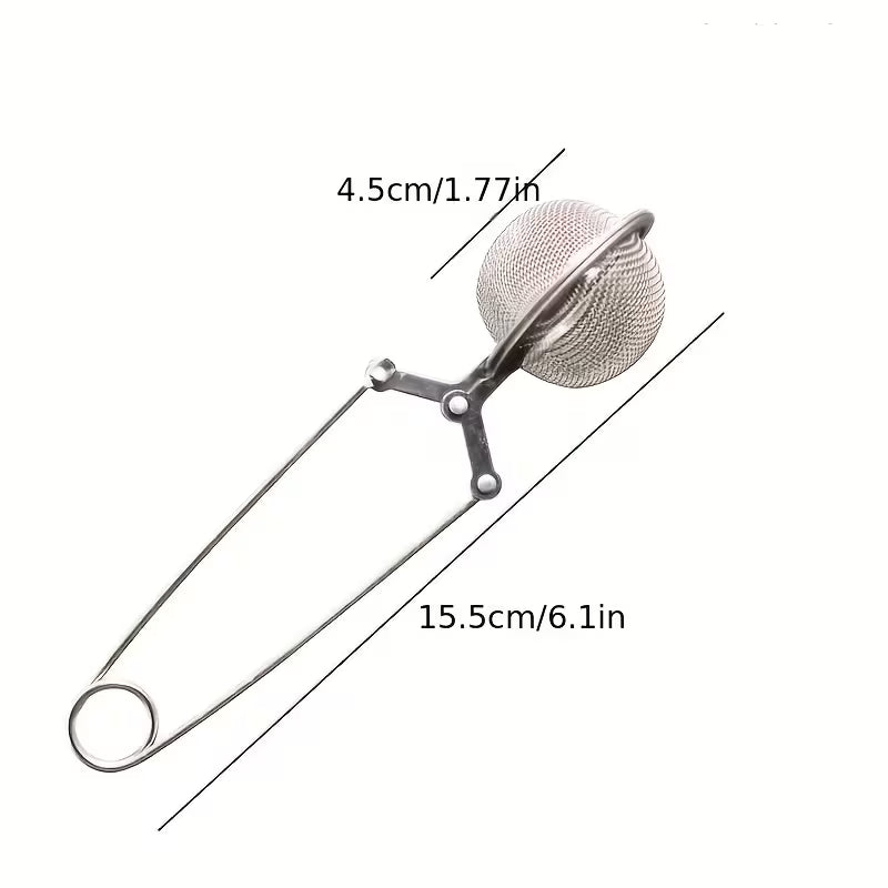 Stainless Steel Spherical Mesh Tea Strainer, Reusable Filter for Coffee, Herbs, Spices, Powdered Sugar & Flour Sifter