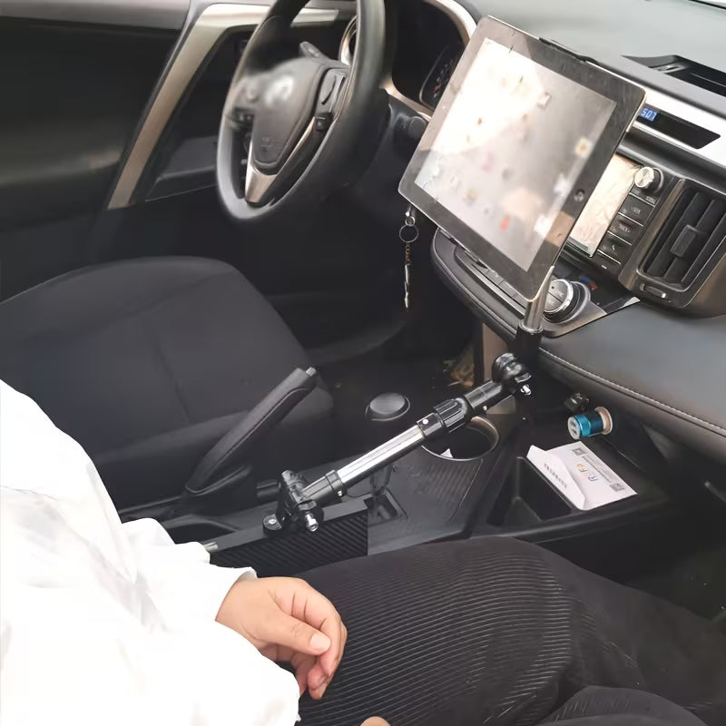 Car-Mounted iPad Tablet Holder, Front & Rear Seat Tablet Clamp, Foldable & Retractable Phone Holder