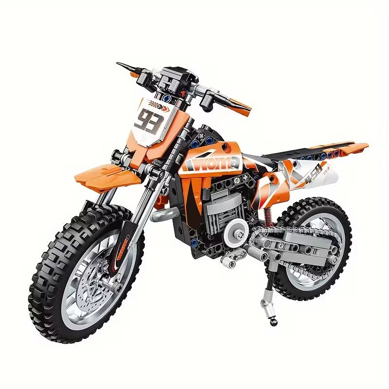 WOMA Building Blocks Off-Road Motorcycle Model Boys' Puzzle Assembly Toy Desktop Decoration Ornament Birthday Holiday Gift