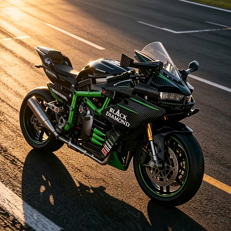 Night Phantom Motorcycle Building Blocks Toy