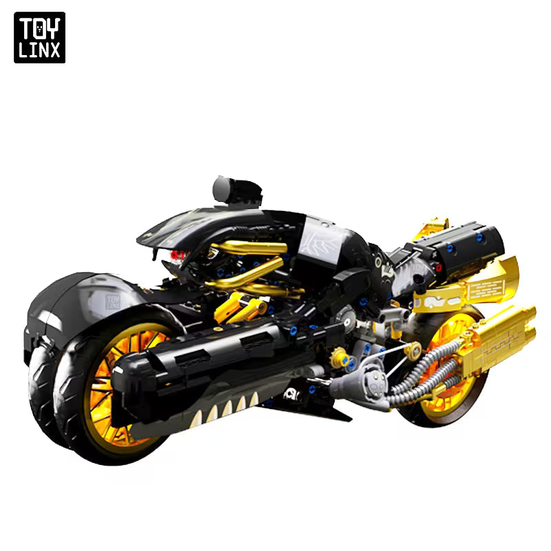 Motorcycle Building Blocks Easy Assembly Design Replicates Mechanical Structure Bold Color Contrast for Urban Style Immersive Street Classic