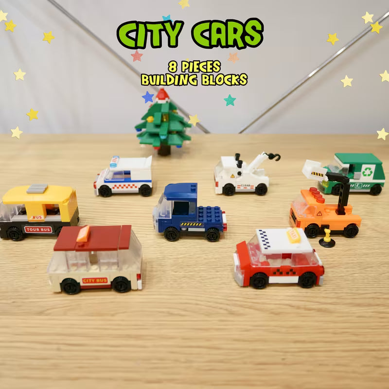 8pcs City Vehicle Building Blocks Set