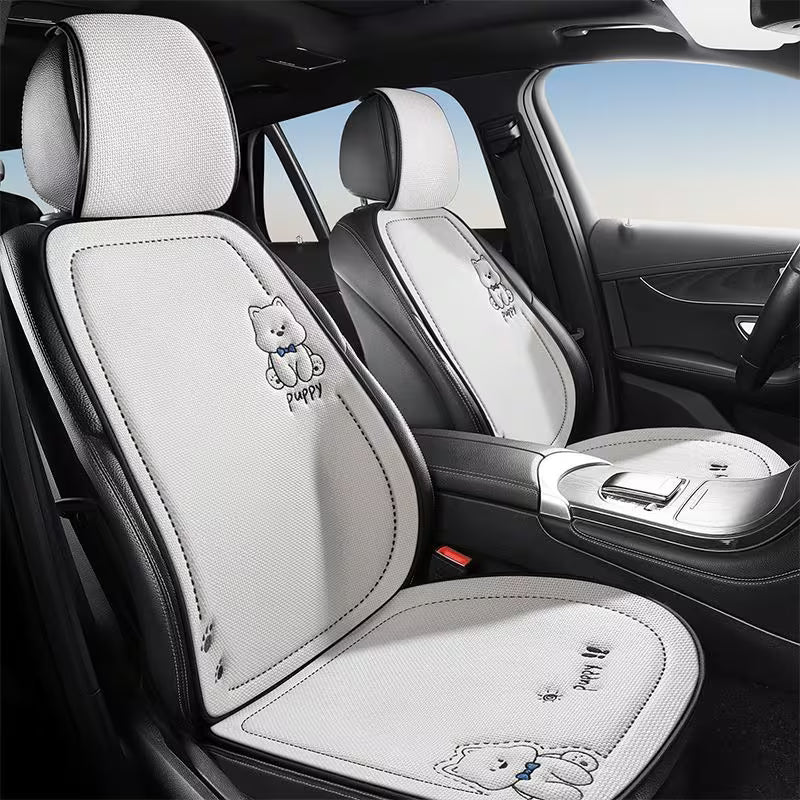 Car Seat Cushion for All Seasons, Linen Texture Breathable Seat Cover And Mat