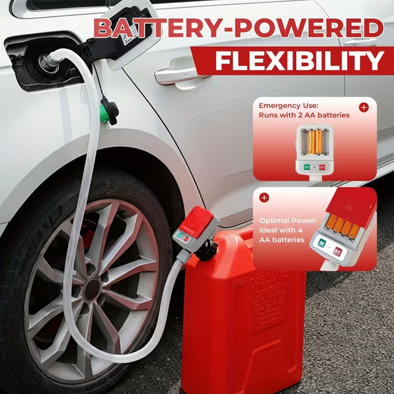 Automatic Fuel Transfer Pump, Battery PoweredAutomatic for gas Can Pump, 3.2 GPM 51In Hose & Tank Adapters With Auto Stop And Overfill Protection