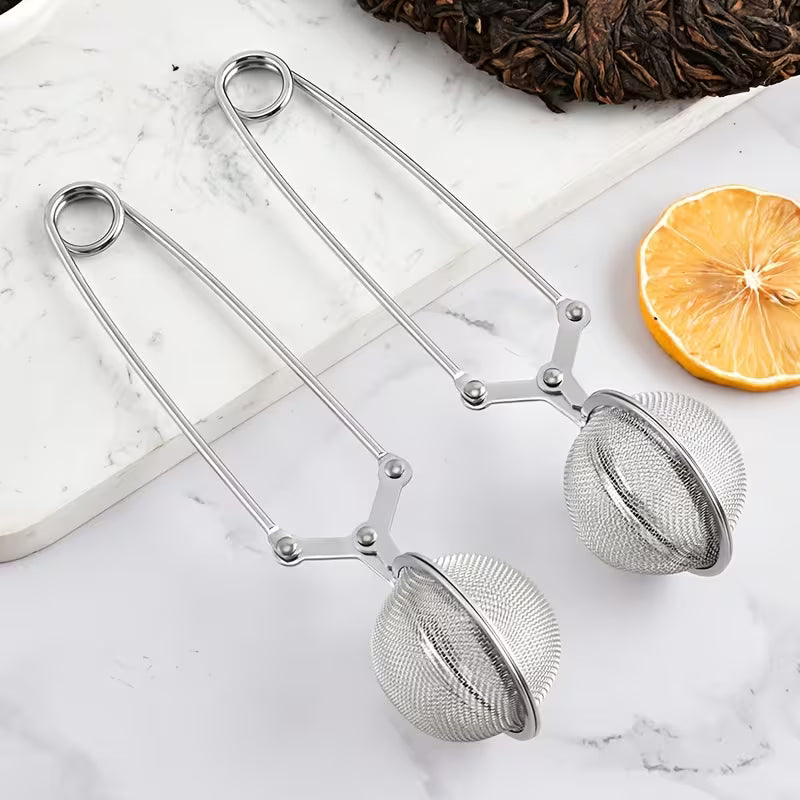 Stainless Steel Spherical Mesh Tea Strainer, Reusable Filter for Coffee, Herbs, Spices, Powdered Sugar & Flour Sifter