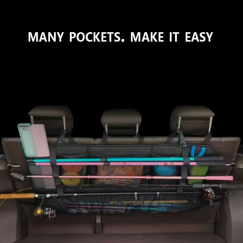 1pc Car Fishing Gear Storage Bag Car Rod Holder Wear-Resistant Car Umbrella Fishing Tackle Organizer Bag Storage Bag Fishing Additions Storage