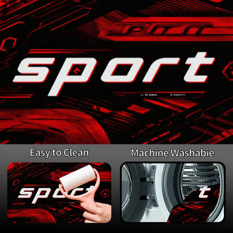 1pc Red Black Sci-Fi Athletic Letter Print Car Trunk Mat, Durable Interior Protection Floor Liner