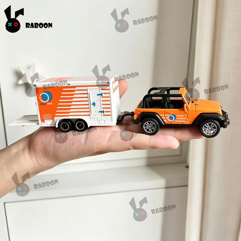 Diecast Alloy Off-Road Toy Car with Detachable Trailer