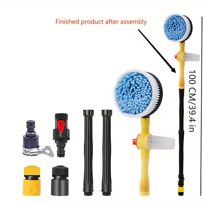 Car Rotating Car Wash Brush Kit 360 degree Automatic Rotation Adjustable Car Wash Brush High Pressure Car Wash Brush