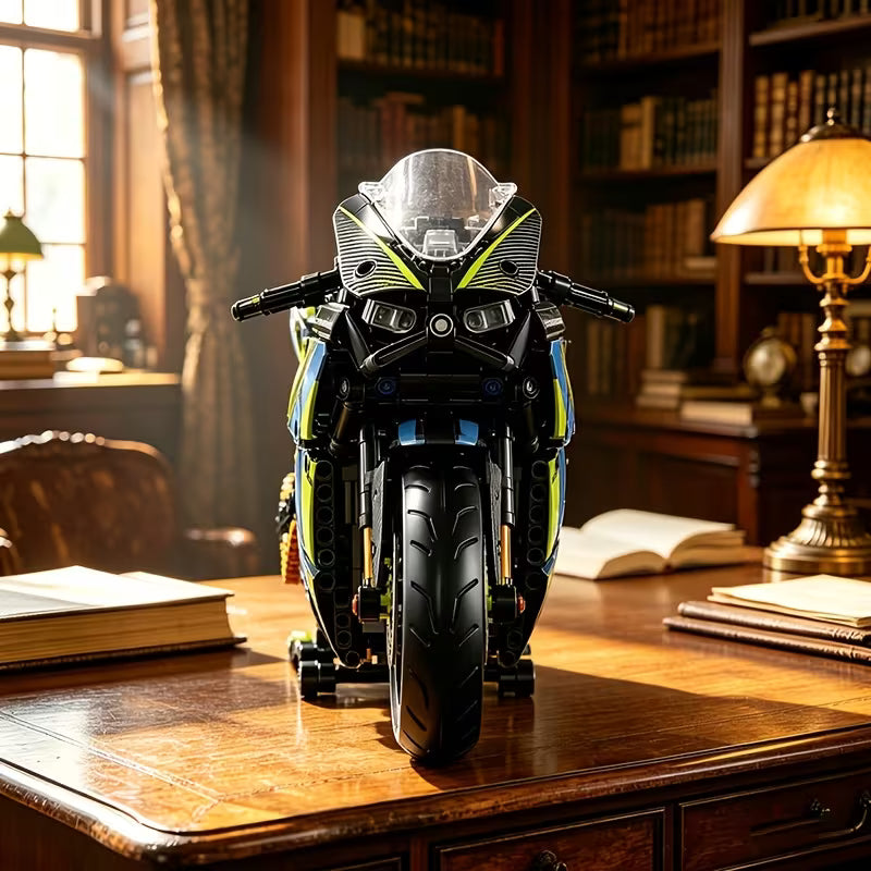 New Motorcycle Building Blocks, Mechanical Style Assembly Model, Cool Desktop Ornament, Birthday Gift for Boys/Youngsters