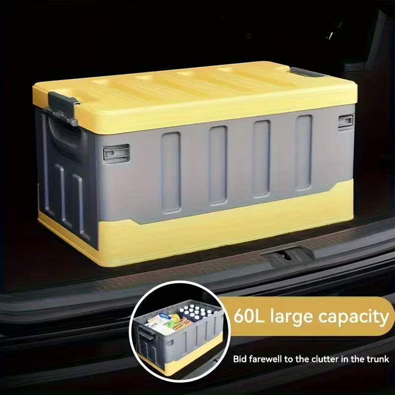 9.25gal/15.85gal Large-Capacity Outdoor Storage Box, Foldable Outdoor Storage Container, Organizing Storage Box, Spacious Collapsible Storage Bin,