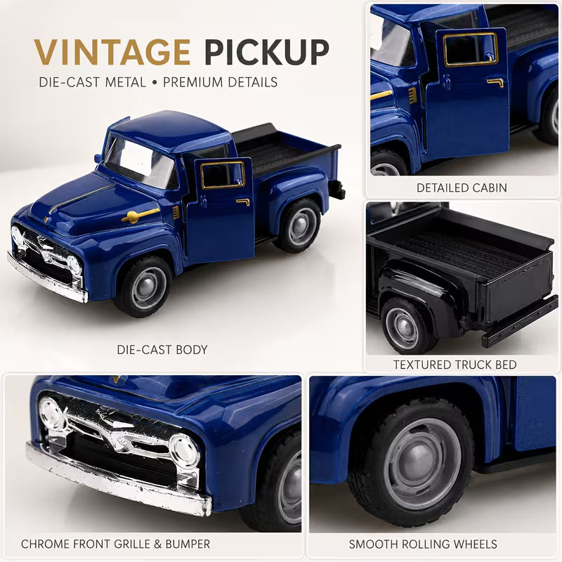 [Best Gifts] 2pcs Classic Retro Alloy Cars, 1:38 Scale Toy Cars, Desktop Decorations, Best Gifts, Pearlescent Packaging