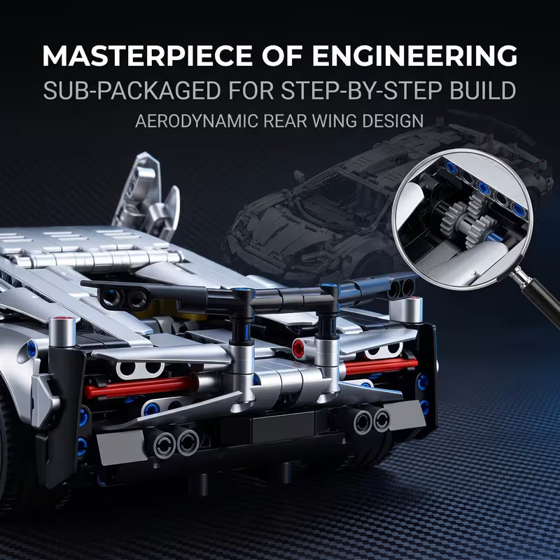 925PCS Classic Retro Silver Sports Car Building Blocks