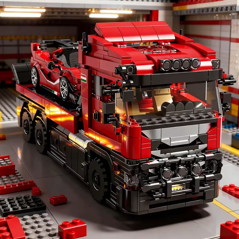 Heavy Truck & Sports Car Building Blocks Display Model • Birthday And Christmas Gift