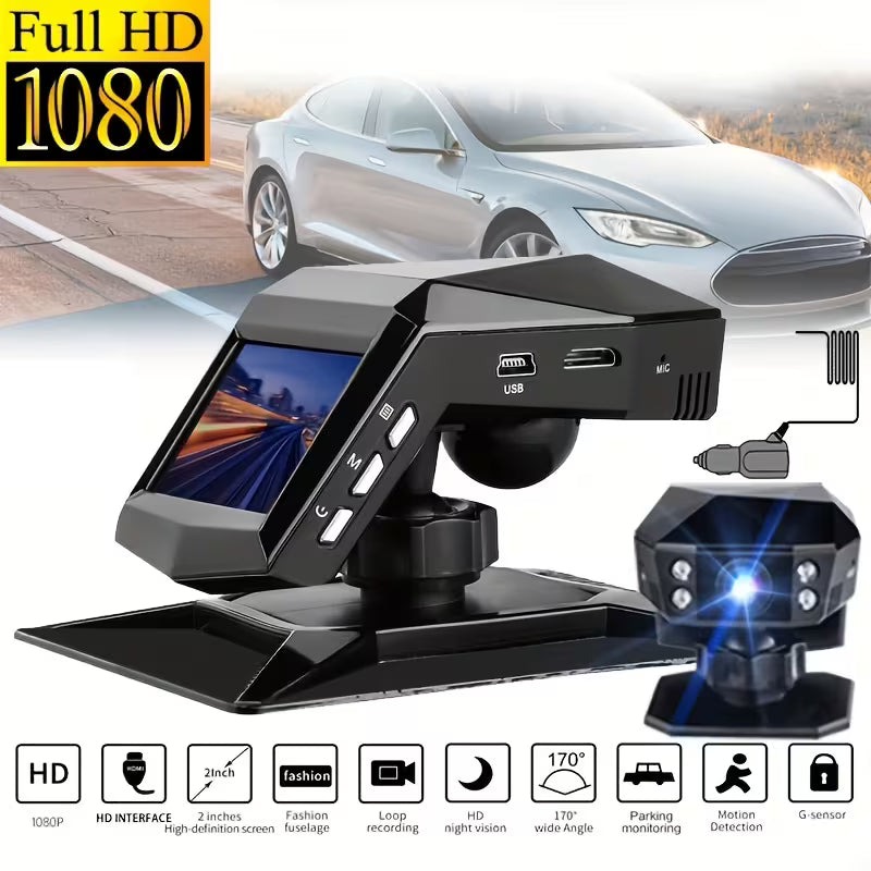 [1080P] CCAKRZY Center Console Tabletop Installation-Free Car Recorder 2-Inch Screen HD Night Vision 1080P CAR DVR