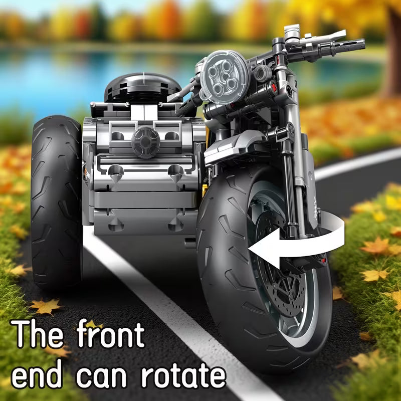 Creative Plastic Building Blocks Simulation Motorcycle Car Model DIY Assembling Block Toys for Boys Gift