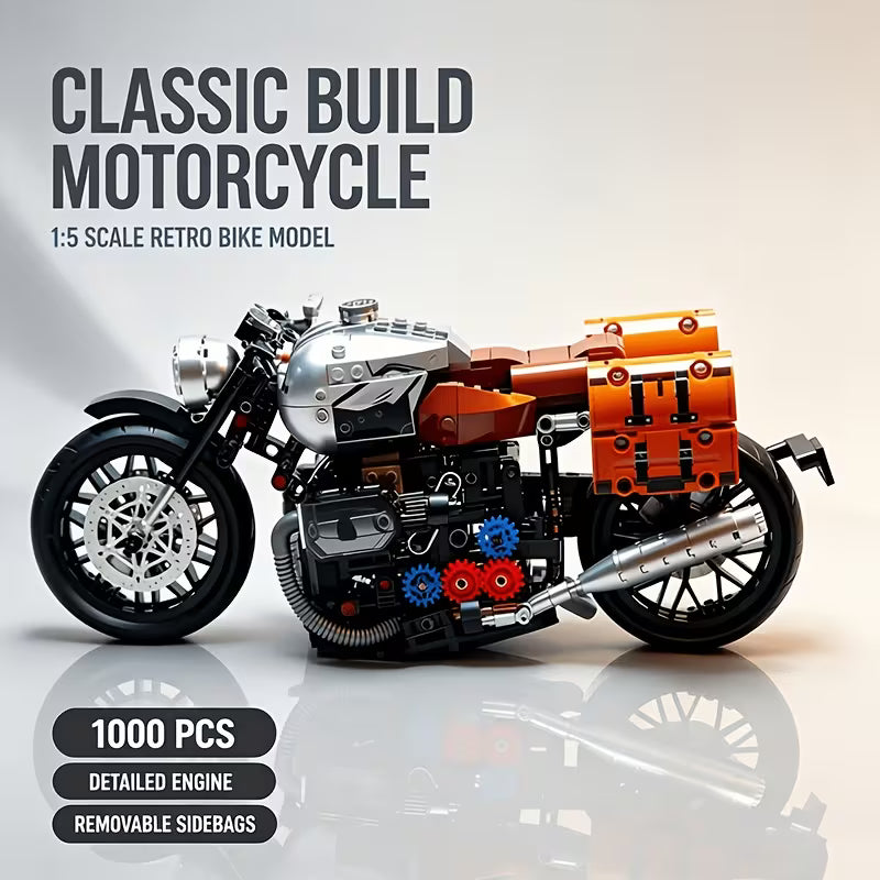 1:5 Motorcycle Building Blocks Set, 1000 PCS DIY Model Kit