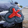 Newly Upgraded Microfiber Car Wash Brush Mop Kit with Long Handle, Chenille three Brush Head Mop, Duster Cleaning Supplies
