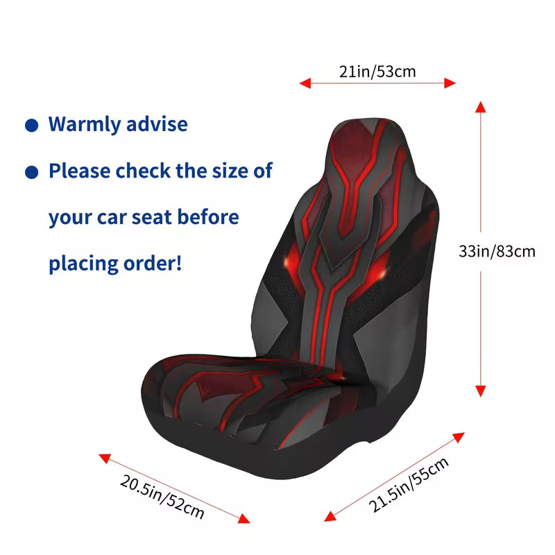 Red And Black, Individual Scale, Mecha, Car Seat Cover, Universal for All Seasons
