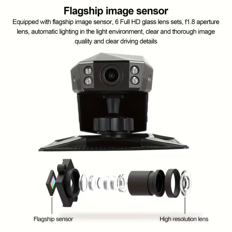 [1080P] CCAKRZY Center Console Tabletop Installation-Free Car Recorder 2-Inch Screen HD Night Vision 1080P CAR DVR