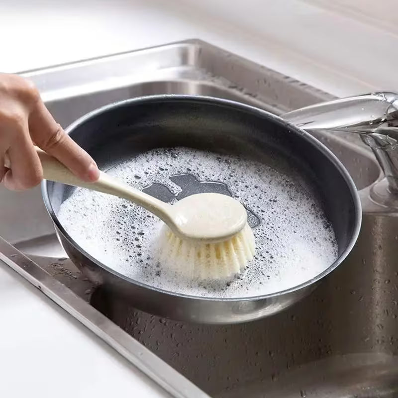 3pcs Kitchen Cleaning Brush, Long Handle Pan Pot Brush, Multifunctional Dish Washing Brush, Stain Removal