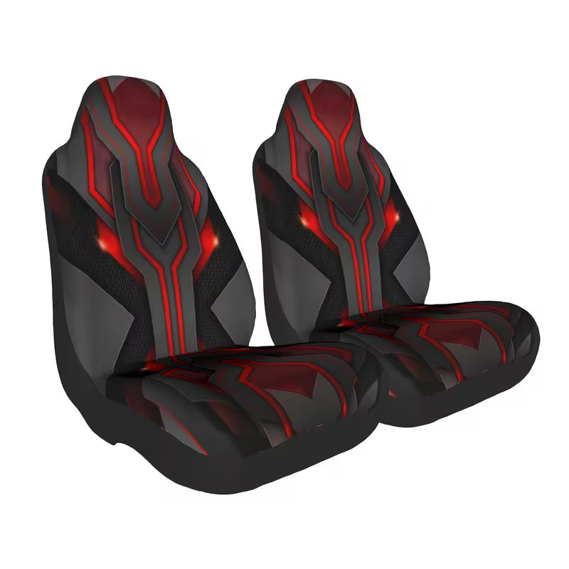 Red And Black, Individual Scale, Mecha, Car Seat Cover, Universal for All Seasons