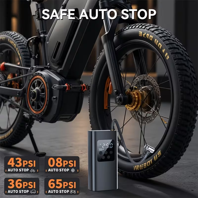 ortable Car Tire Inflator • Large Air Compressor with Type-C Fast Charging Cable • LED Light, Digital Display • Suitable for Cars, Motorcycles, Bicycles, Balls • Tire Inflator for Car,