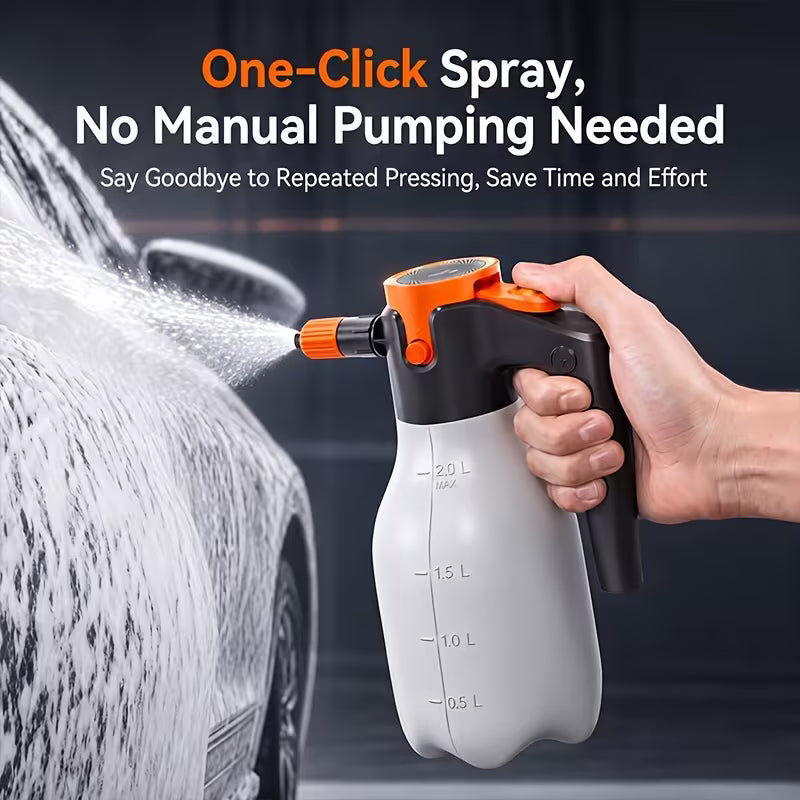 2-in-1 Car and Home Electric Sprayer, Smart Electric Foam Sprayer: One-button Auto Spray, Visible Scale Line, Powerful Motor