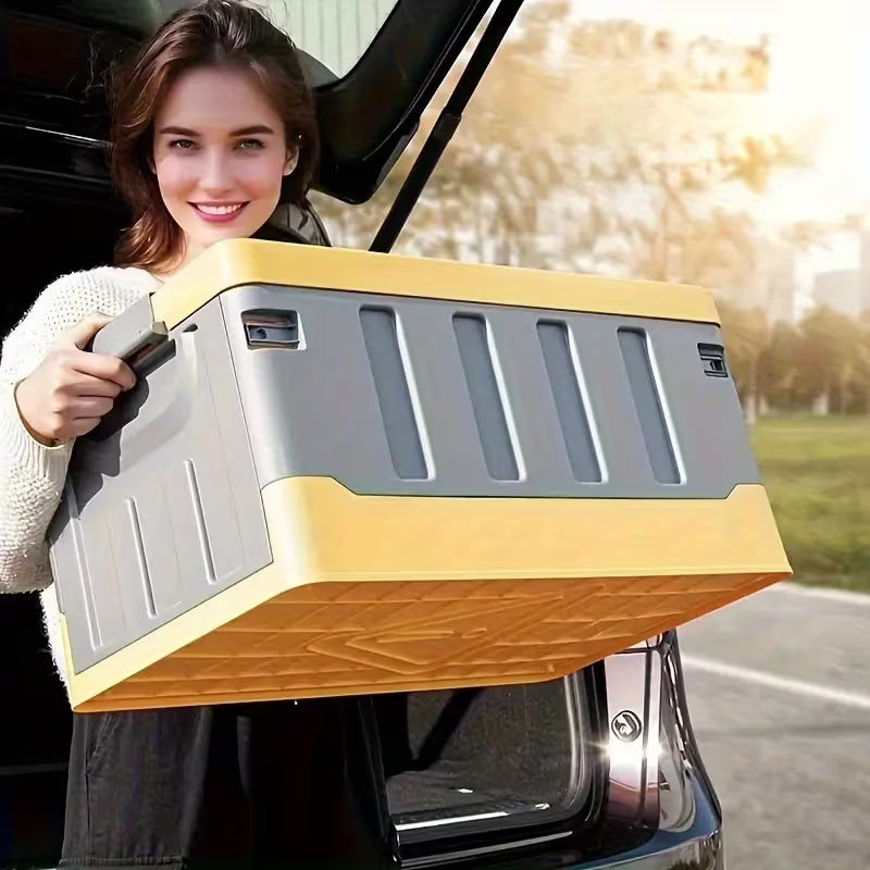 9.25gal/15.85gal Large-Capacity Outdoor Storage Box, Foldable Outdoor Storage Container, Collapsible Storage Bin