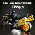 1388PCS Black & Gold Technical Motorcycle Building Blocks
