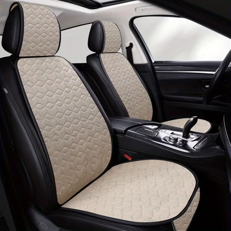 Full Set Car Seat Covers for 5 Seats, Front & Rear Seat Covers, Cool & Breathable Fabric, Universal Fit