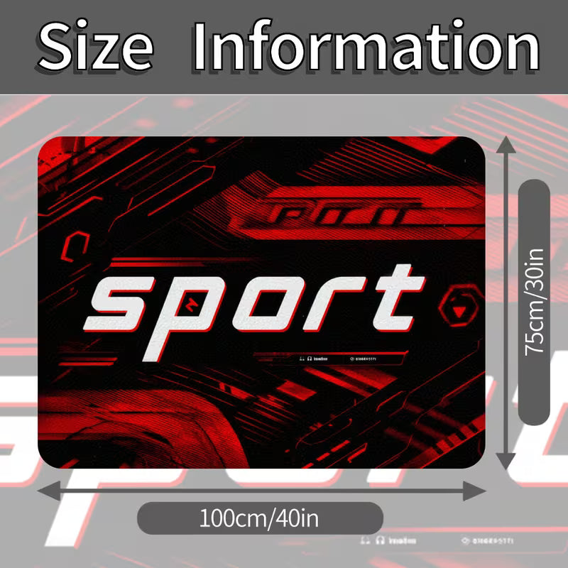 1pc Red Black Sci-Fi Athletic Letter Print Car Trunk Mat, Durable Interior Protection Floor Liner