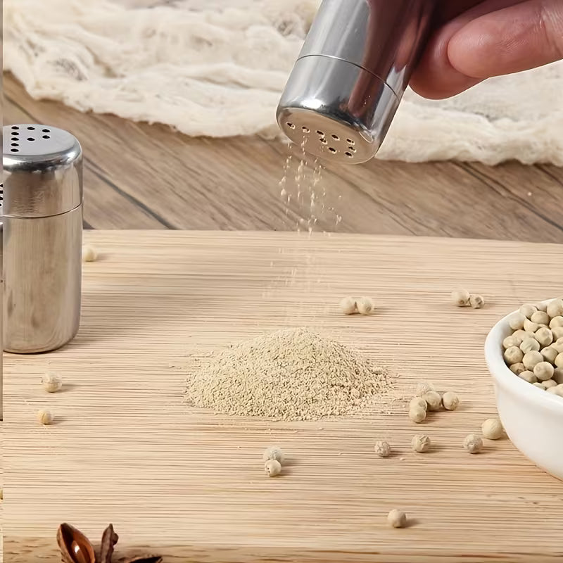2pcs Mini Salt and Pepper Sets - Stainless Steel Salt and Pepper Shakers Set