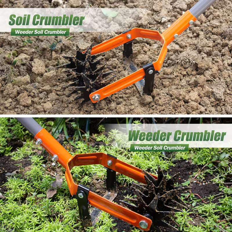 1pc Cultivator Tool, Adjustable Garden Hand Tiller with Stainless Steel Pole, 2-in-1 Garden Weeder & Soil Cultivator