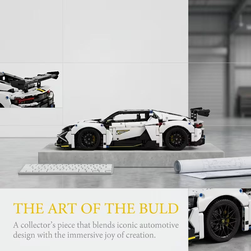 1054PCS Sports Car Building Blocks, STEM DIY Model Kit Friendly Storage Box & Birthday Gift for and Hobbyists