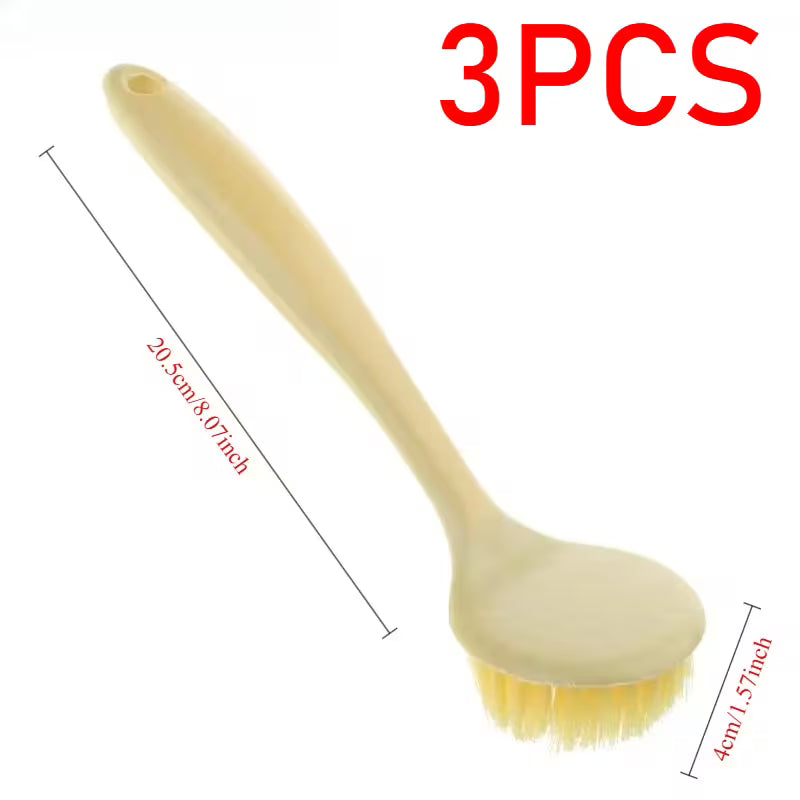 3pcs Kitchen Cleaning Brush, Long Handle Pan Pot Brush, Multifunctional Dish Washing Brush, Stain Removal