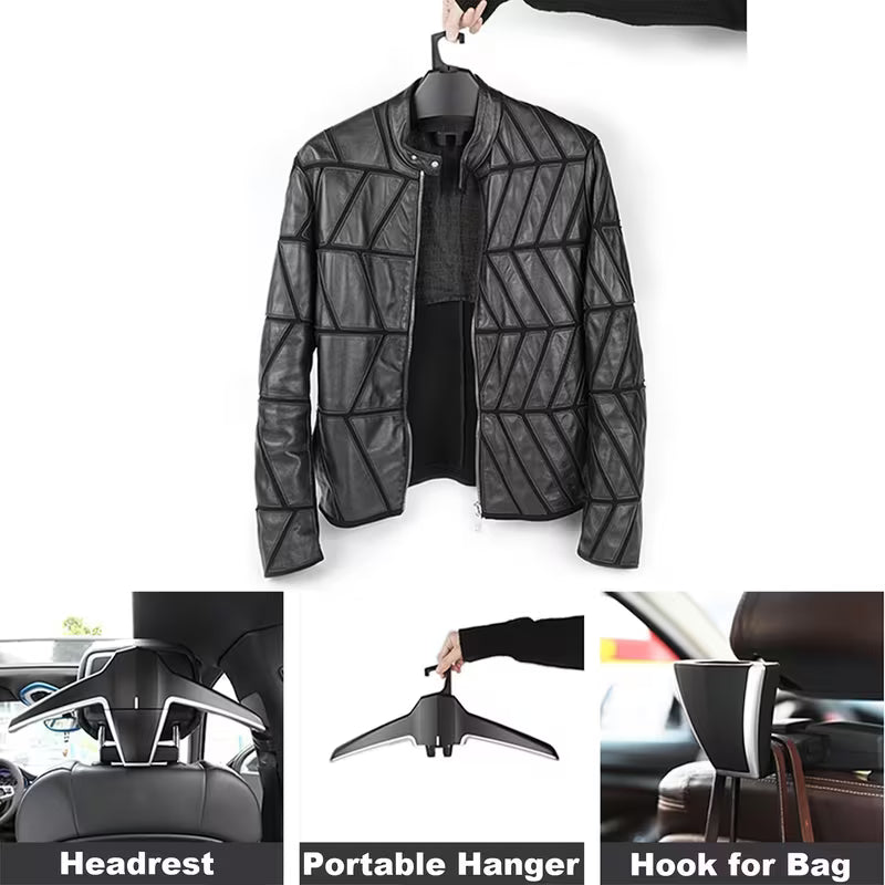 Heavy-Duty ABS Car Headrest Hooks, Supports Up to 50 Pounds, Suitable for Most Vehicles