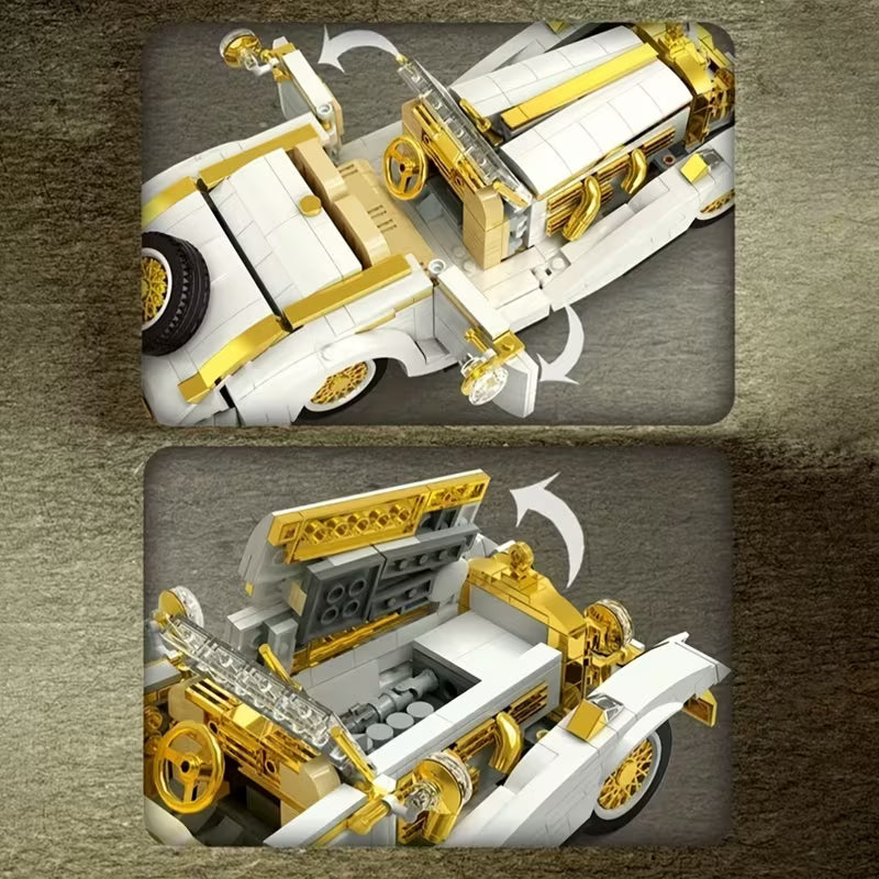 1000PCS Retro Classic Car & Motorcycle Building Set Home Decoration Ornaments, Birthday, Christmas, Halloween, Thanksgiving Toy Gifts