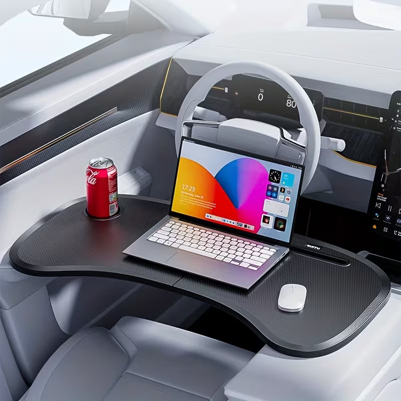 Car Steering Wheel Tray, Foldable Car Desk And Food Tray Suitable for Laptops, Computers, Dining, Working And Travel.