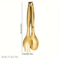 Elegant Gold-Plated Stainless Steel Serving Tongs - Perfect for Salads, Bread, & Buffets - Durable Kitchen Accessories