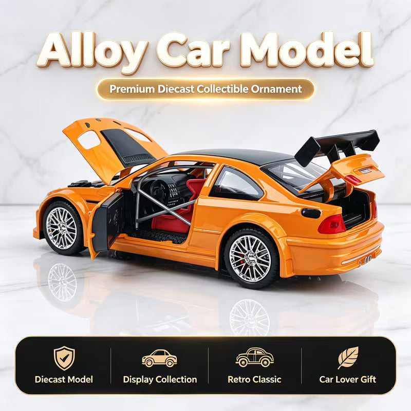 1:24 Scale Simulation Alloy Car Model with Screw-Mounted Display Base, Finely Crafted Metal Body, Authentic Detail Reproduction, Suitable for Office Desktops and Home Decor