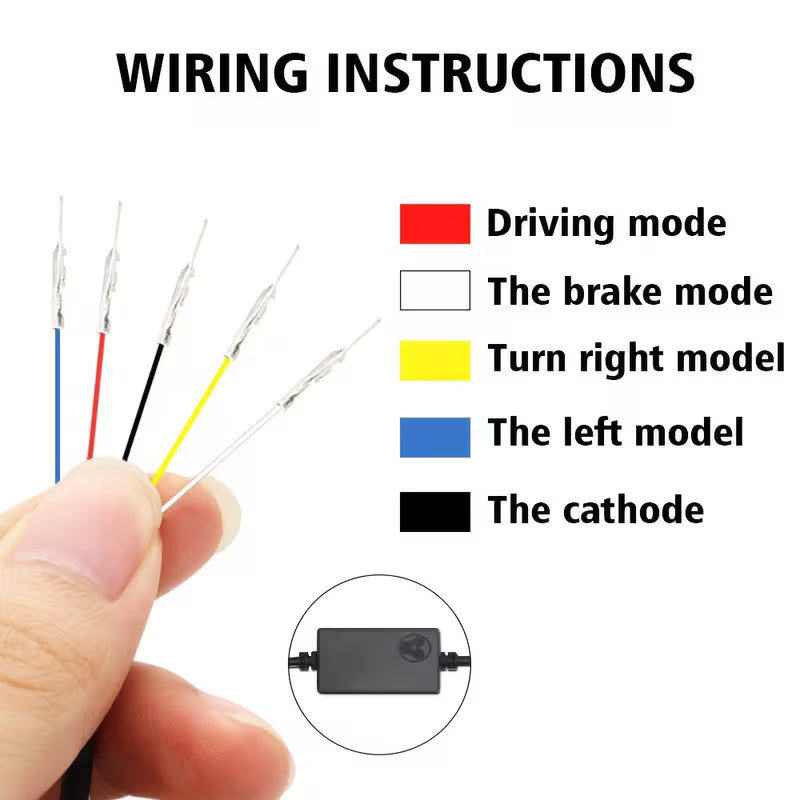 Car Spoiler Brake Light Strip, Universal Rear Spoiler Wing with Brake Light, LED Light Exterior Assembly Third Brake Light
