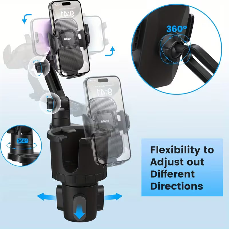 2-in-1 Car Cup Holder Phone Mount