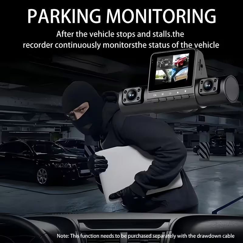 Car Dashboard Camera 4-Channel Black Box Driving Camera FHD 1080P Front And 720P Left-Right Side Mirrors 2.0-Inch Car Recorder
