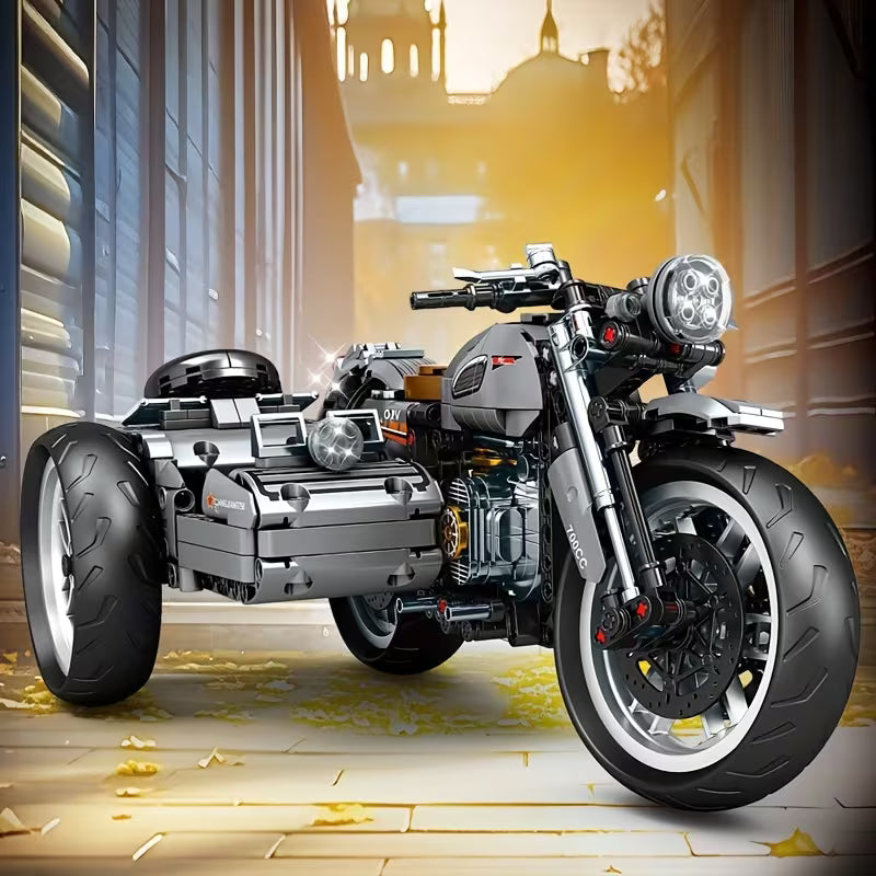 Creative Plastic Building Blocks Simulation Motorcycle Car Model DIY Assembling Block Toys for Boys Gift