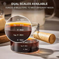 SHAON Double-Mouthed Woodballs Coffee Cup, 100ml/3.5oz Double-Graduated Measuring Cup, Pointed Coffee Cup, Milk Foam Pot