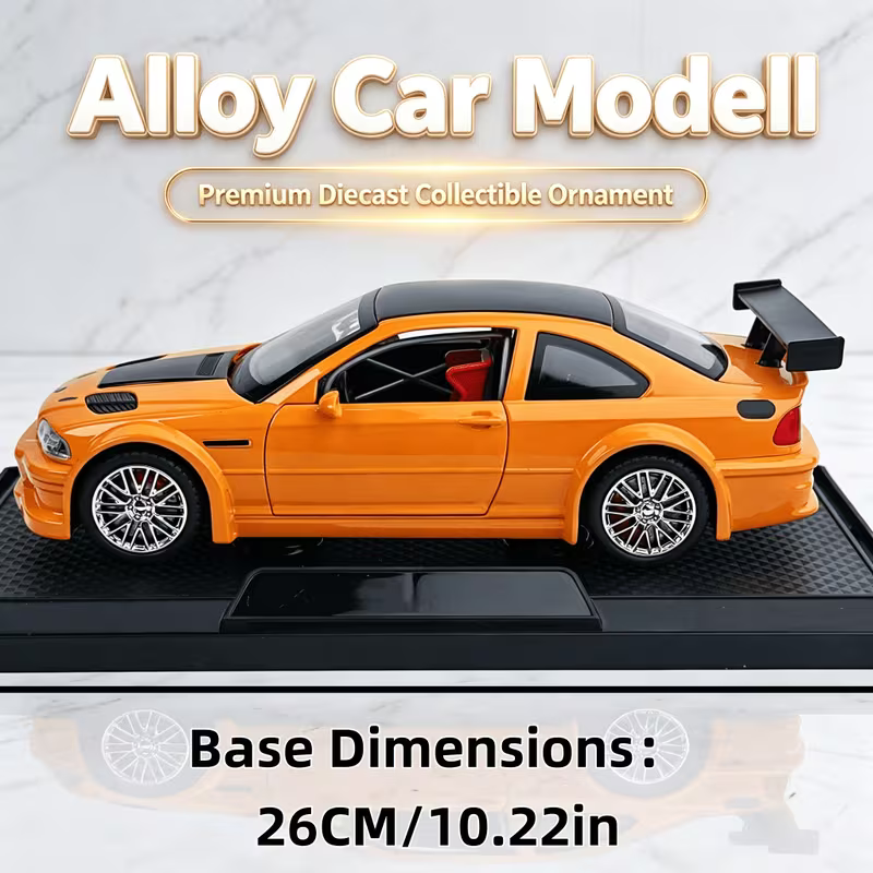 1:24 Scale Simulation Alloy Car Model with Screw-Mounted Display Base, Finely Crafted Metal Body, Authentic Detail Reproduction, Suitable for Office Desktops and Home Decor