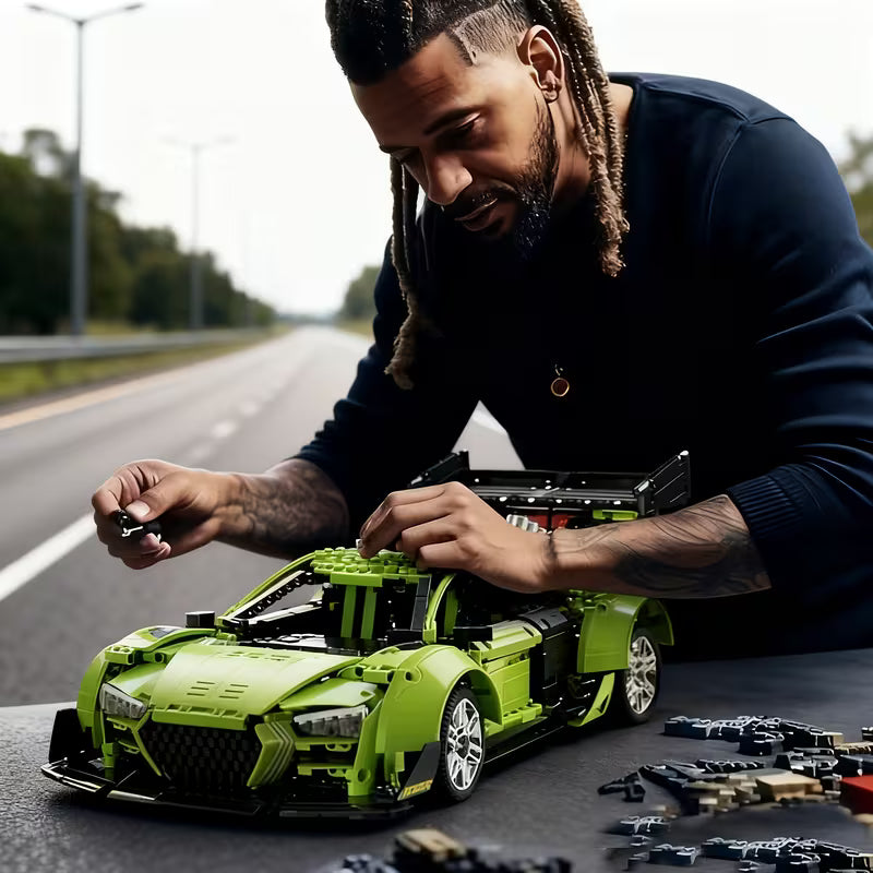 1:10 Scale Sports Car Building Blocks Set  Christmas Gift, Halloween Gift, Birthday Gift